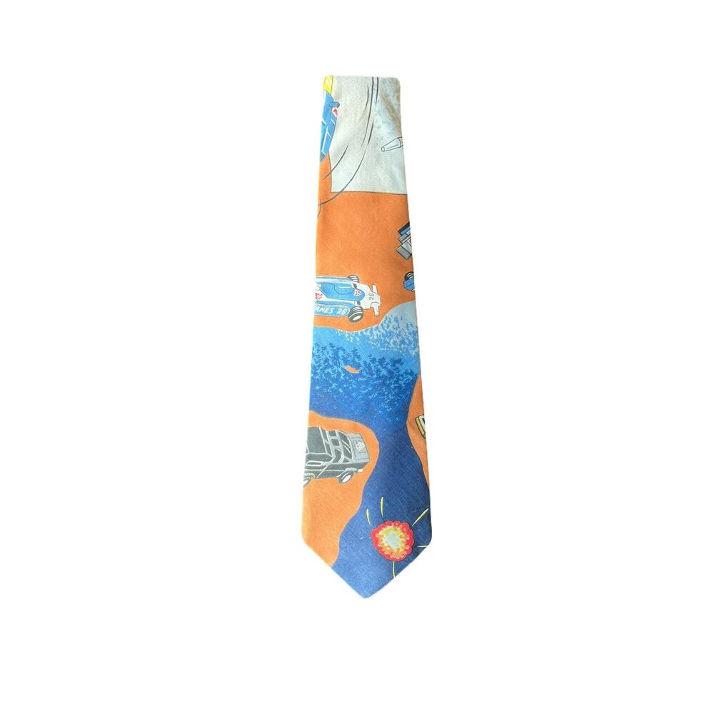 Ambassador Hand Made Orange & Blue Tie